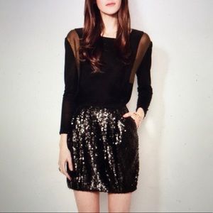 Anthropologie Cluny Sequin Skirt